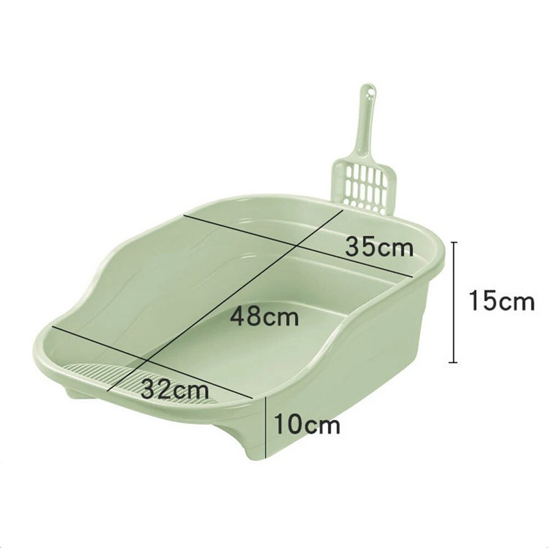 Kisállatalom-medence macskaalomdoboz nagy, megerősített dezodor macska-vécé fröccsenésálló macskaalom-lapát Macskaalom-doboz, kisállat-kellékek