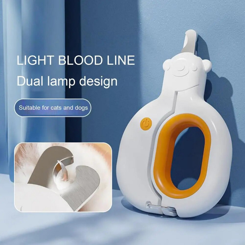 Kassiküünelõikur küülikulõikuri küülikulõikur Premium LED-valgustusega lemmikloomade küünekäärid roostevabast terasest teraga ergonoomiline käepide, mis sobib ideaalselt koertele