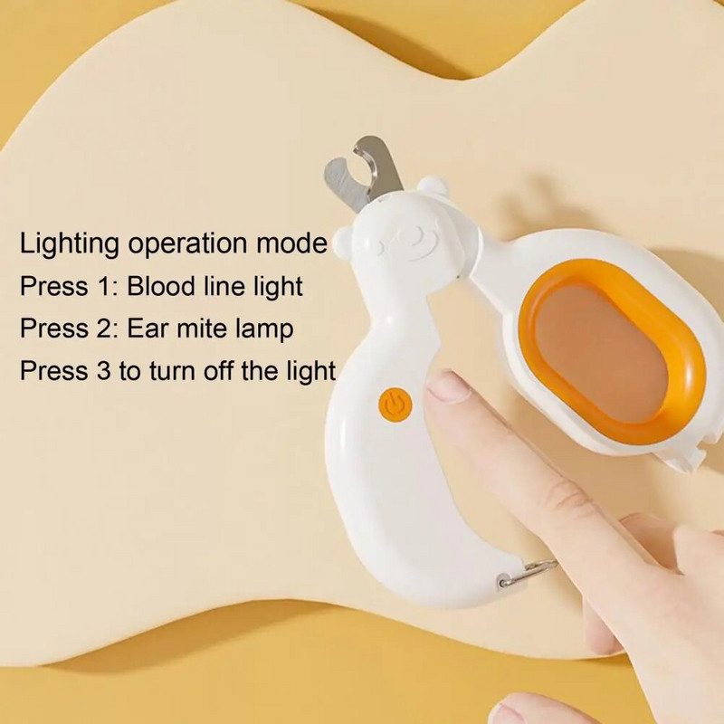 Kassiküünelõikur küülikulõikuri küülikulõikur Premium LED-valgustusega lemmikloomade küünekäärid roostevabast terasest teraga ergonoomiline käepide, mis sobib ideaalselt koertele