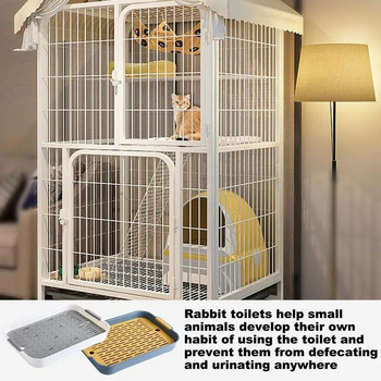 Γωνιακός δίσκος απορριμμάτων Anti Splash Cats Toilet Pet Sandbox Δίσκος κρεβατιού Μικρά ζώα Προμήθειες Τουαλέτας για κατοικίδια Δίσκος γιογιό με αποχέτευση