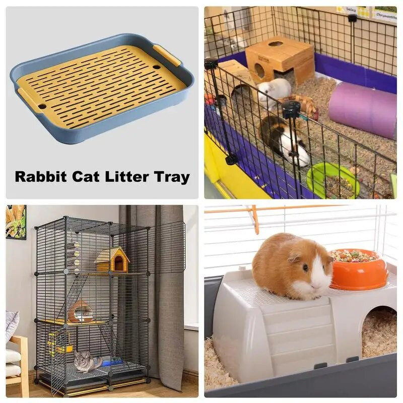 Nurgas prügialus Pritsmevastane Kass WC Lemmikloomade liivakasti alus Voodipann Väikesed loomad Varud Lemmiklooma tualettpoti kandik drenaažiga