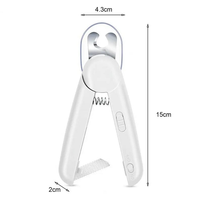 Mājdzīvnieku nagu griezējs Ērts rokturis Slēptā vīle Mājdzīvnieku nagu trimmeris Mājdzīvnieku kaķu suņu LED nagu griešanas rīks Mājdzīvnieku piederumi