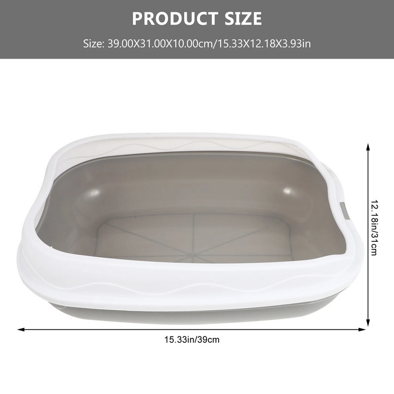 Kutija za mačji pijesak Posuda za mačji pijesak Petg Kutija za pijesak protiv prskanja Kitten Neljepljiva kutija za mačji pijesak