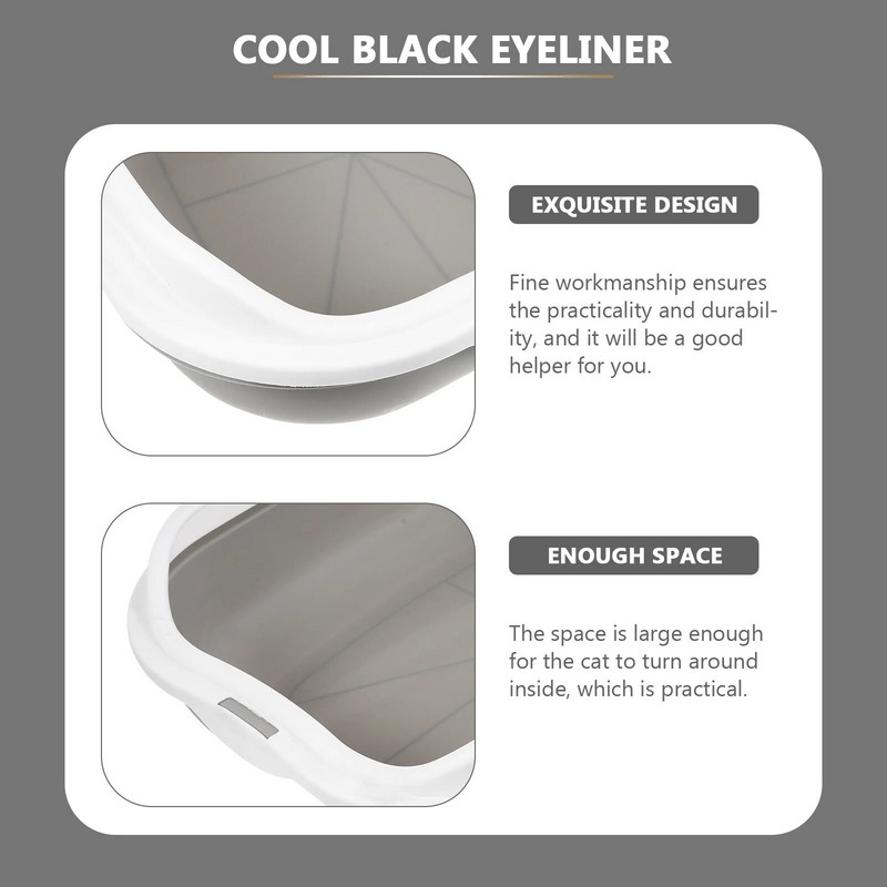 Kutija za mačji pijesak Posuda za mačji pijesak Petg Kutija za pijesak protiv prskanja Kitten Neljepljiva kutija za mačji pijesak