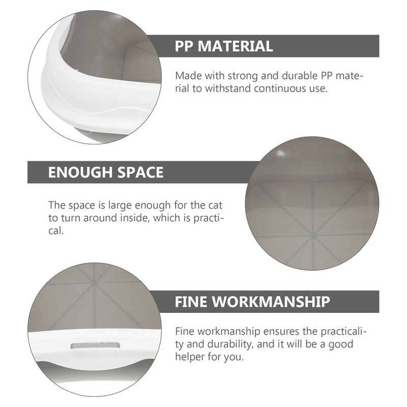 Kutija za mačji pijesak Posuda za mačji pijesak Petg Kutija za pijesak protiv prskanja Kitten Neljepljiva kutija za mačji pijesak