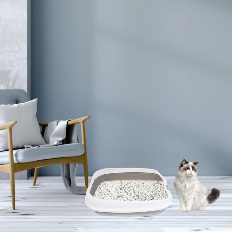 Kutija za mačji pijesak Posuda za mačji pijesak Petg Kutija za pijesak protiv prskanja Kitten Neljepljiva kutija za mačji pijesak