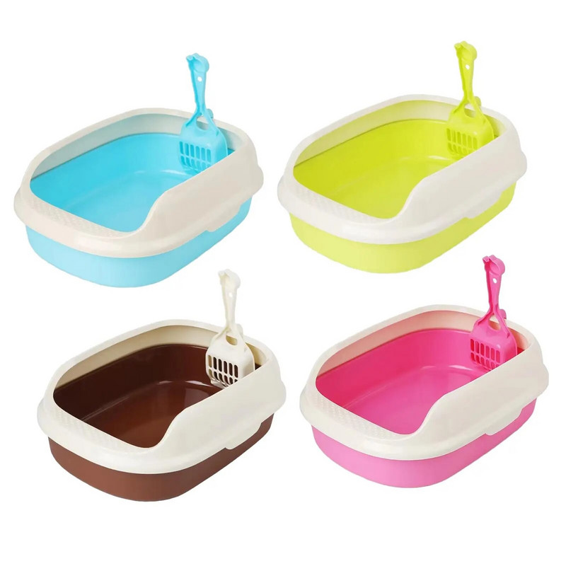 Kutija za pijesak WC za mačiće Poluzatvoreni Pješčanik za mačke koji se lako čisti s visokom stranom Čvrsta noćna posuda Posuda za mačji pijesak za mačke u zatvorenom prostoru