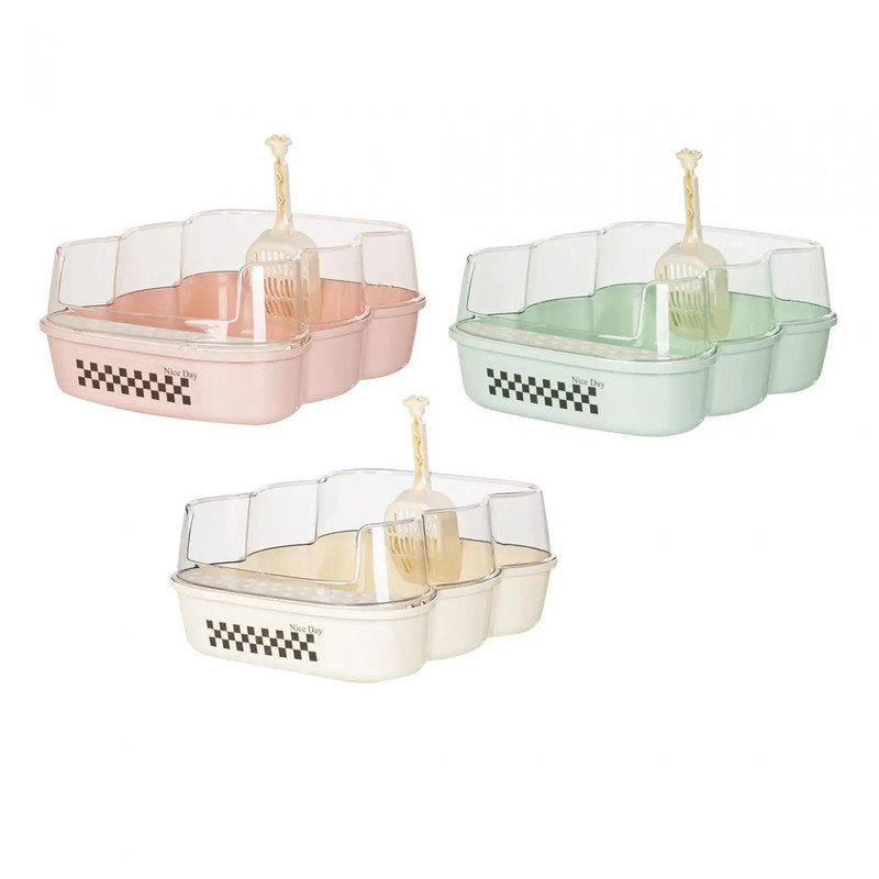 Daļēji slēgta pakaišu kaste pret šļakatām mājdzīvnieku piederumi, viegli tīrāmi pakaišu kaste ar augstu sānu malu, kas paredzēta kaķu truša kaķenītei