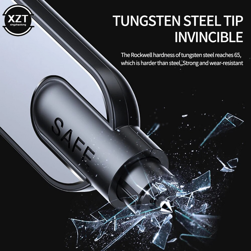 Mini auto drošības āmurs Metāla logu lauzējs Dzīvības glābšanas āmurs Iebūvēts drošības jostas griešanas nazis Automašīnas avārijas pašapkalpošanās rīki