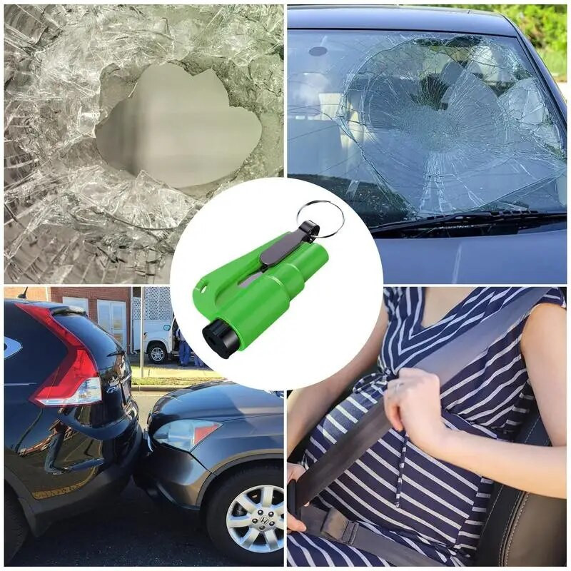 Automašīnas drošības āmurs Glābšanas logu lauzējs āmurs Iebūvēts griezējs Transportlīdzekļa drošības rīks automašīnas ugunsgrēka apgāšanās elektriskajai sistēmai