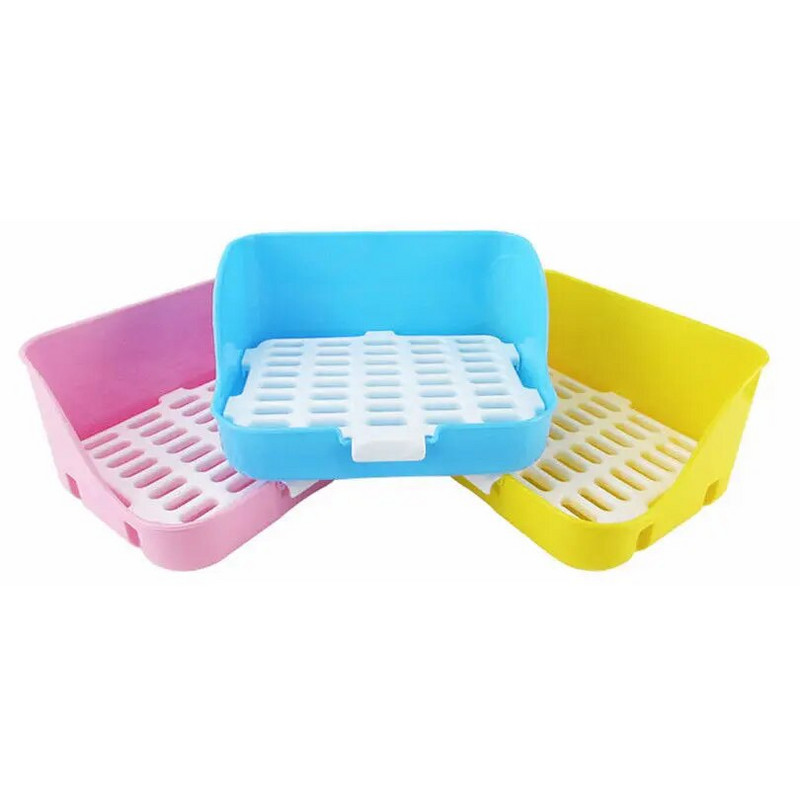 Hörcsög kisállat macska nyúl sarok WC alomtálcák Tiszta beltéri kisállat alomkiképző tálca kisállatoknak