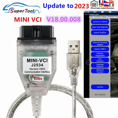 Nou Mini VCI V18.00.008 pentru-TOYOTA OBD2 Cablu de diagnosticare auto Mini VCI J2534 FTDI FT232RL TIS Techstream Conectori pentru cabluri auto