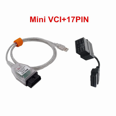 Jauns Mini VCI V18.00.008 priekš-TOYOTA OBD2 automašīnu diagnostikas kabelis Mini VCI J2534 FTDI FT232RL TIS Techstream auto kabeļu savienotāji