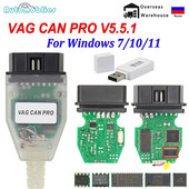 Uus VAG CAN PRO V5.5.1 koos FTDI FT245RL VCP OBD2 diagnostikaliidesega USB-kaabli tugi Can Bus UDS K Line Töötab AUDI/VW jaoks