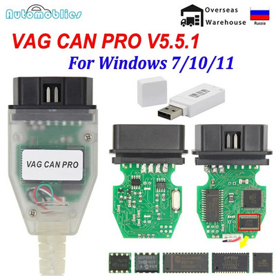 Naujas VAG CAN PRO V5.5.1 su FTDI FT245RL VCP OBD2 diagnostikos sąsaja USB kabelio palaikymas Can Bus UDS K Line veikia AUDI / VW