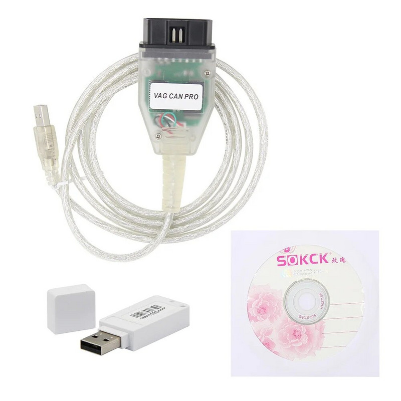 Jauns VAG CAN PRO V5.5.1 ar FTDI FT245RL VCP OBD2 diagnostikas interfeisu USB kabeļa atbalsts Can Bus UDS K Line darbojas AUDI/VW