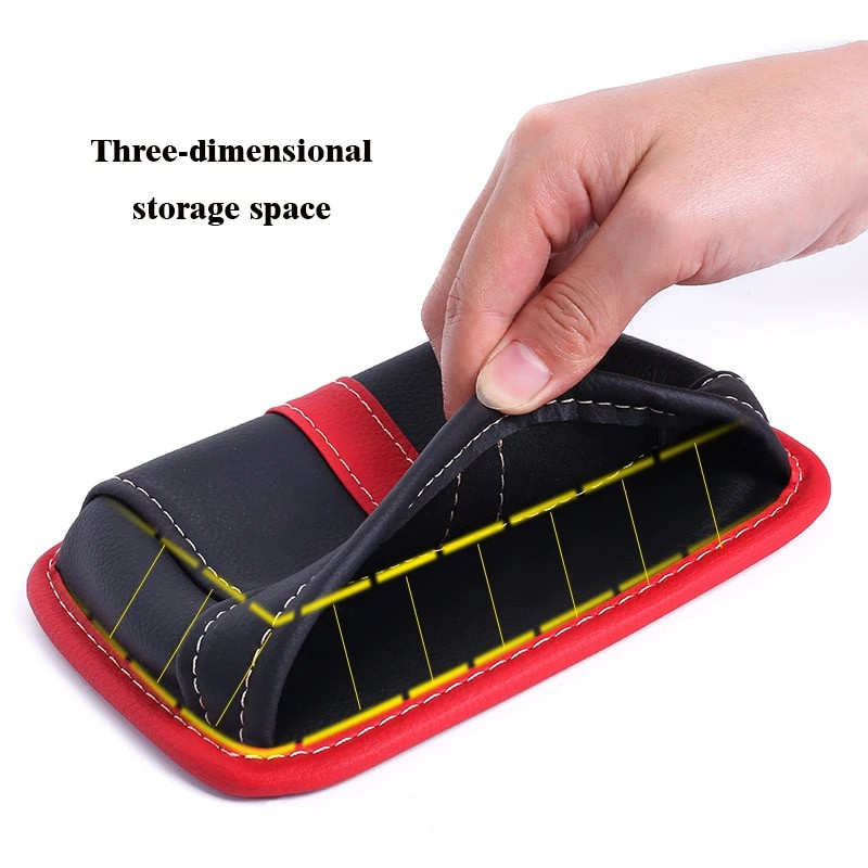 Univerzális autós tárolódoboz, többfunkciós PU bőr védhető rendeződoboz, paszta típusa törmelék függő mobiltelefon tárolópolc