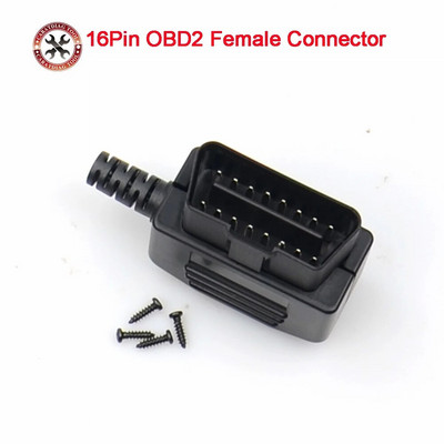 16 Pin Automobile Black Female Connector OBD2 Wire Sockets obd Adapter Diagnostic Tool Connector Plug OBD Free Shipping