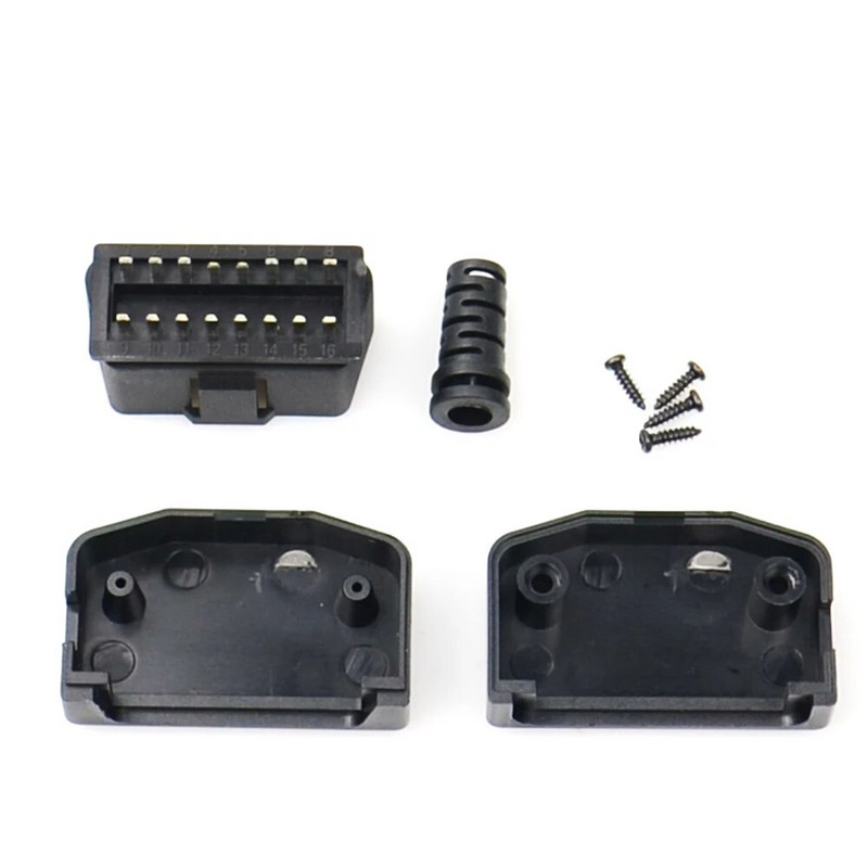 16 tűs autó fekete női csatlakozó OBD2 vezeték aljzatok obd adapter diagnosztikai eszköz csatlakozó dugó OBD ingyenes szállítás