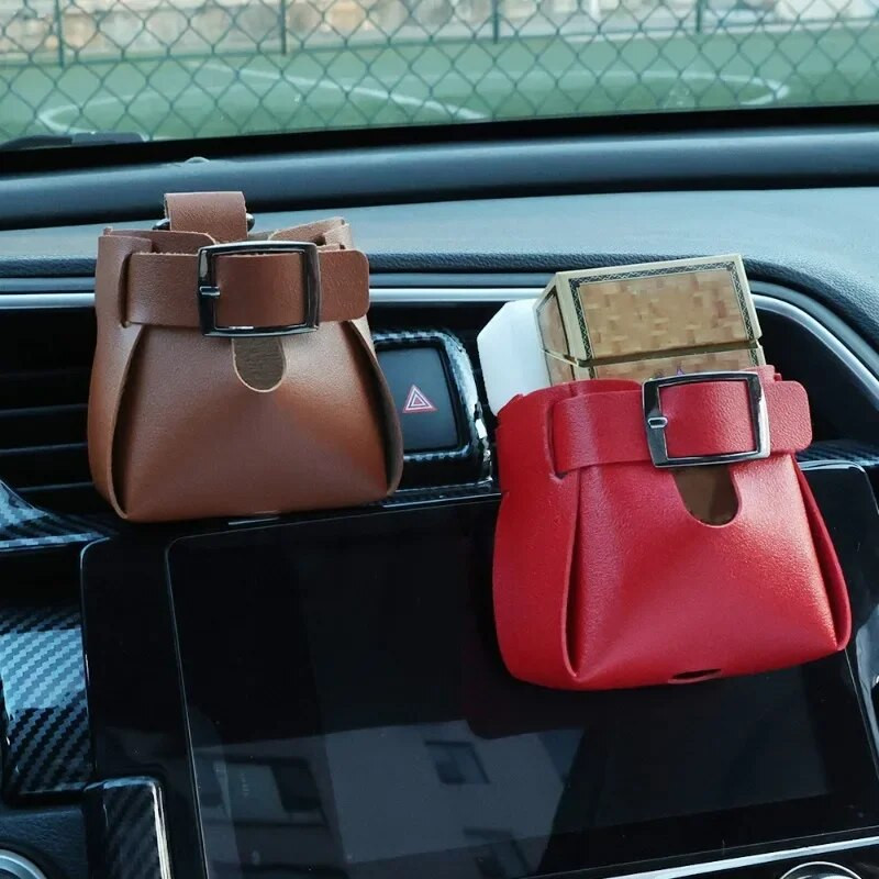 Otvor za zrak u unutrašnjosti automobila Torba za pohranu Viseći višenamjenski kožni nosač za mobilni telefon Automatski izlaz zraka Organizator s prorezom za razmak