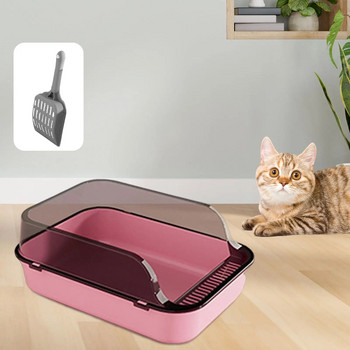 Κουτί απορριμμάτων γάτας Εύκολο στο καθάρισμα Μεγάλο κατοικίδιο προμήθειες Ημίκλειστο γατάκι Sandbox γάτα