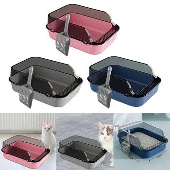 Κουτί απορριμμάτων γάτας Εύκολο στο καθάρισμα Μεγάλο κατοικίδιο προμήθειες Ημίκλειστο γατάκι Sandbox γάτα