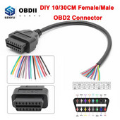 10/30 cm 16 kontaktiga naissoost meestele DIY OBD 2 OBD2 automaatne pikenduskaabel autode autodiagnostika autotööriistade skanner OBDII pistik