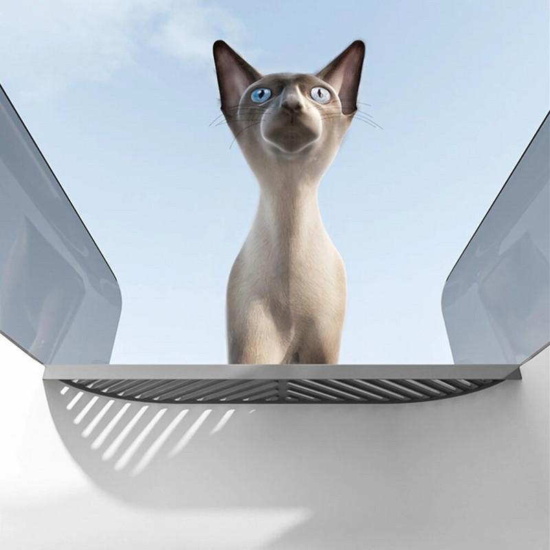 Daļēji slēgta liela pakaišu kaste šļakatām necaurlaidīga kaķu tualete kaķu piederumi Kaķu gultas trauks, slēgta smilšu kaste kaķu mājas kaķu smilšu kastei