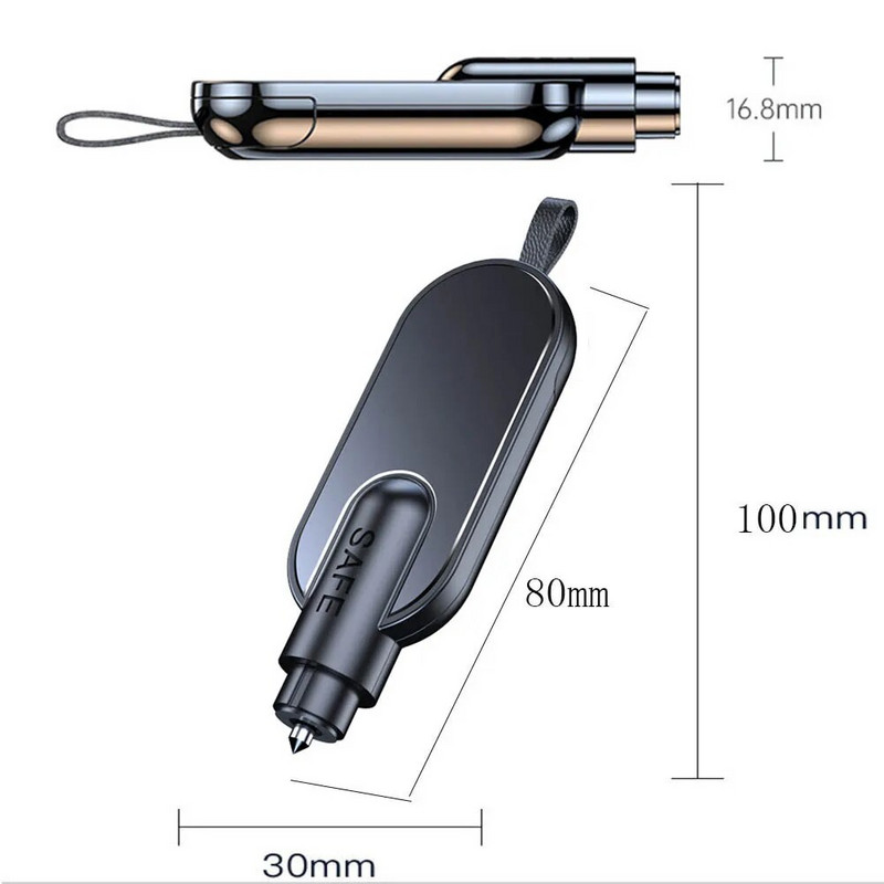 Automašīnas drošības āmurs dzīvības glābšanas drošības jostas griezējs, logu stikla rīks, automašīnas atslēgas aksesuāri, rotājumi, dekorēšana