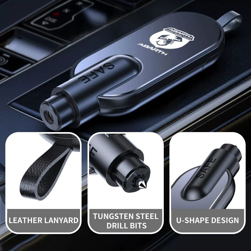 Automašīnas drošības āmurs stikla logu lauzējs avārijas evakuācijas rīks Abarth Stilo Ducato Palio Bravo Linea Doblo 500 Grande Tipo