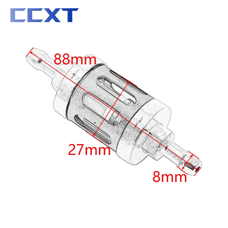 8mm/0,31" CNC stikla motocikla gāzes degvielas benzīna eļļas filtrs ATV KTM Honda Kawasaki Husqvarna Yamaha Suzuki universālajām daļām