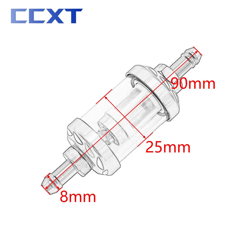 8 mm CNC Motocikla Stikla Gāzes Degvielas Benzīna Eļļas Filtrs Dirt Pit Bike ATV Kawasaki KTM Honda Suzuki Yamaha Motocross Universal