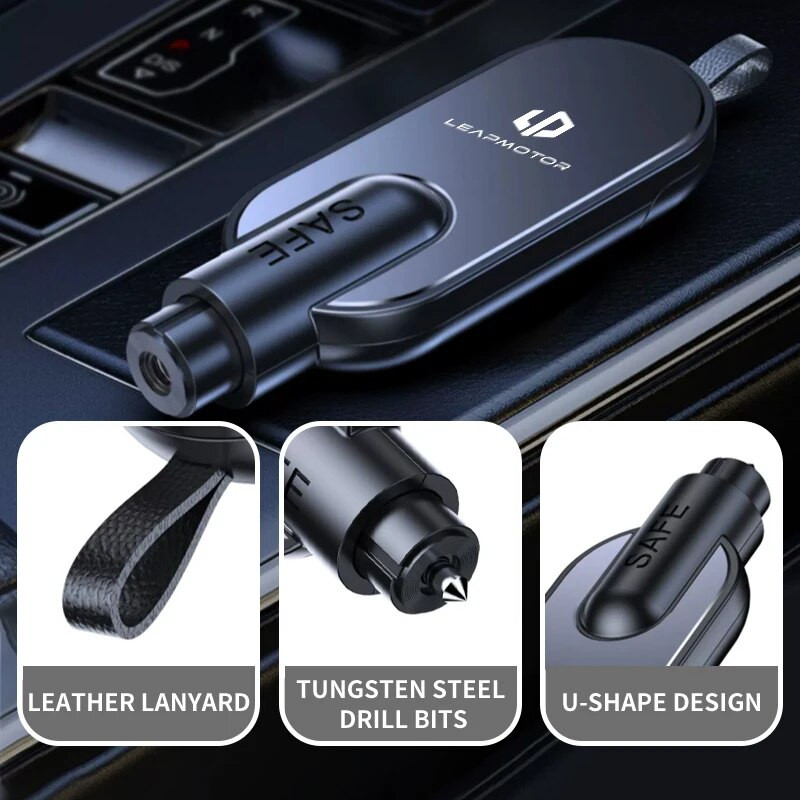 Pārnēsājamas automašīnas drošības āmurs, logu lauzējs, drošības jostas griezējs, kas paredzēts Leapmotoram Reev 2021 2022 2023 2023 LP Leap T03 S01 C11 C01