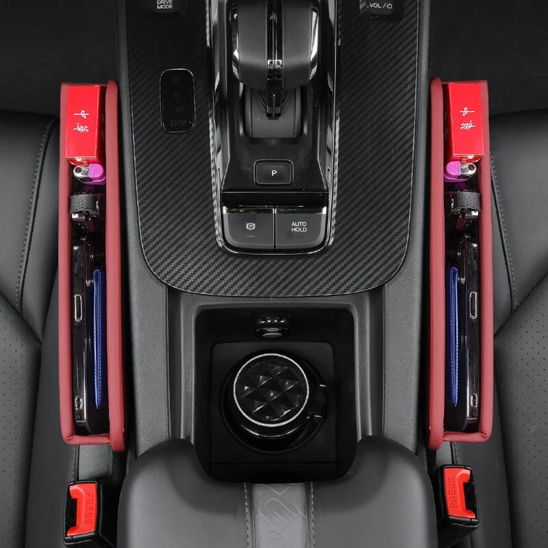 1PC ādas automašīnas organizatora kaste automašīnas sēdekļa spraugas kabata Daudzfunkcionāls vadītāja sēdekļa glabāšanas turētājs Auto salona piederumi