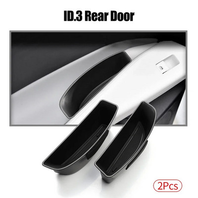 2Gb Automašīnas durvju rokturu uzglabāšanas kastes Durvju roku balstu turētāju paplātes organizators priekš Volkswagen ID.3 ID.4X ID.4 CROZZ 2021+ piederumi