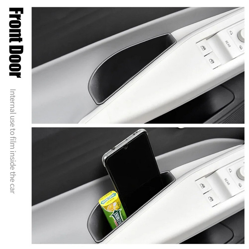 2Gb Automašīnas durvju rokturu uzglabāšanas kastes Durvju roku balstu turētāju paplātes organizators priekš Volkswagen ID.3 ID.4X ID.4 CROZZ 2021+ piederumi