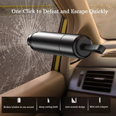 Car Glass Breaker And Seatbelt Cutter Tungsten Steel Blade Safe Hammer U-shaped Opening Seat Belt Cutter Under Water Escape Tool