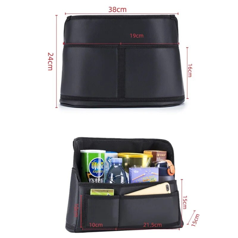 Ādas automašīnu rokassomu turētāji Auto organizētāji un glabāšana Priekšējie sēdekļi Gap Car Seats Gap Filler Organizer Glabāšanas soma automašīnu sēdekļiem