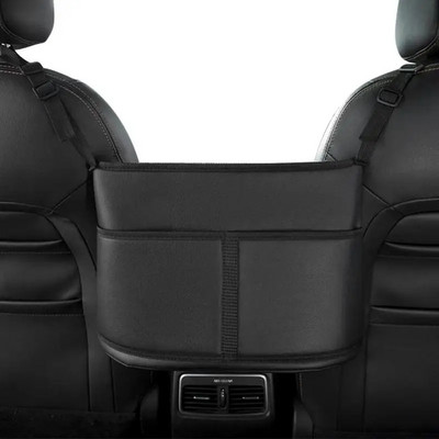PU Leather Car Storage Bag Leather Bag Between Front Seats Car Seat Organizer Car Interior Accessories
