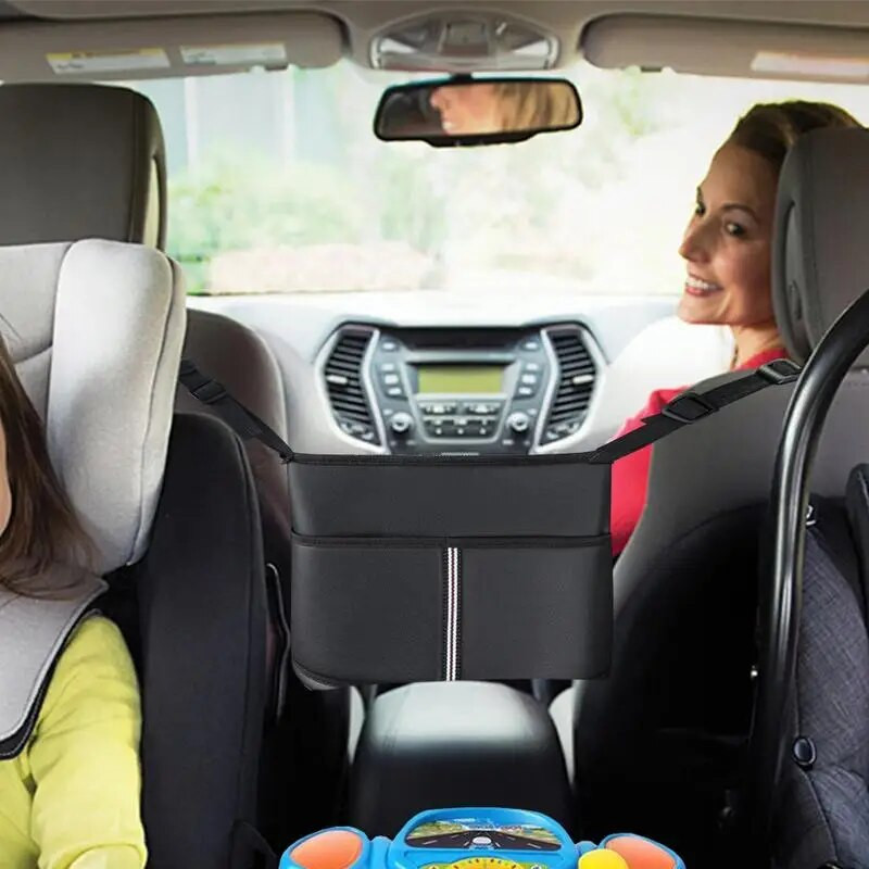 PU ādas automašīnas uzglabāšanas soma Ādas soma starp priekšējiem sēdekļiem Automašīnas sēdekļu organizators Automašīnas salona piederumi