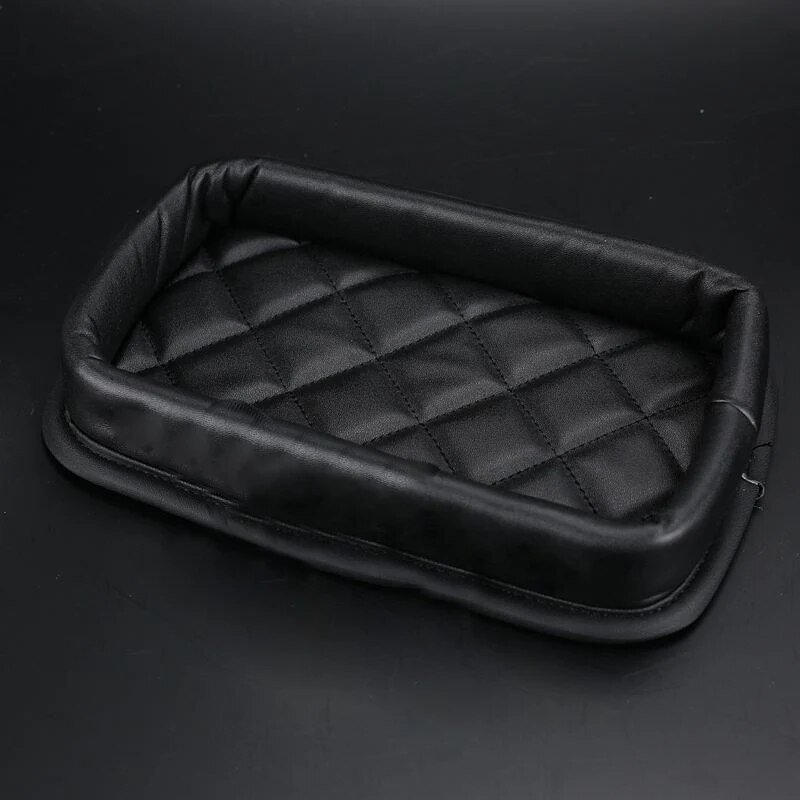 Crystal Crown Car Organizer Ādas mobilais tālrunis Stikla atslēgu kārba Glabāšana Auto viduskonsole Roku balstu kaste Auto salona apdare