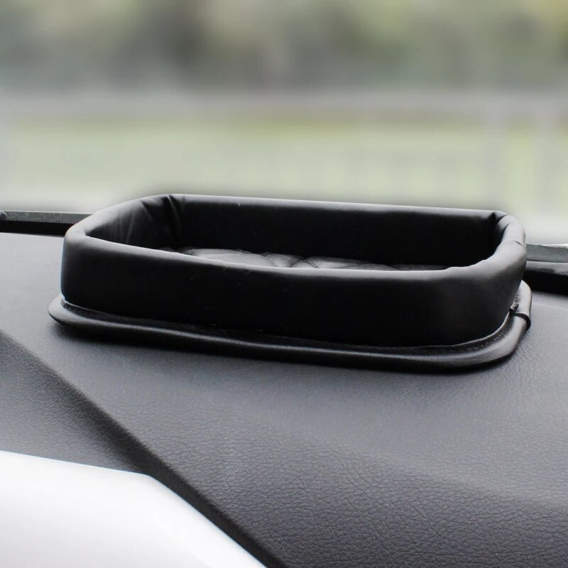 Crystal Crown Car Organizer Ādas mobilais tālrunis Stikla atslēgu kārba Glabāšana Auto viduskonsole Roku balstu kaste Auto salona apdare