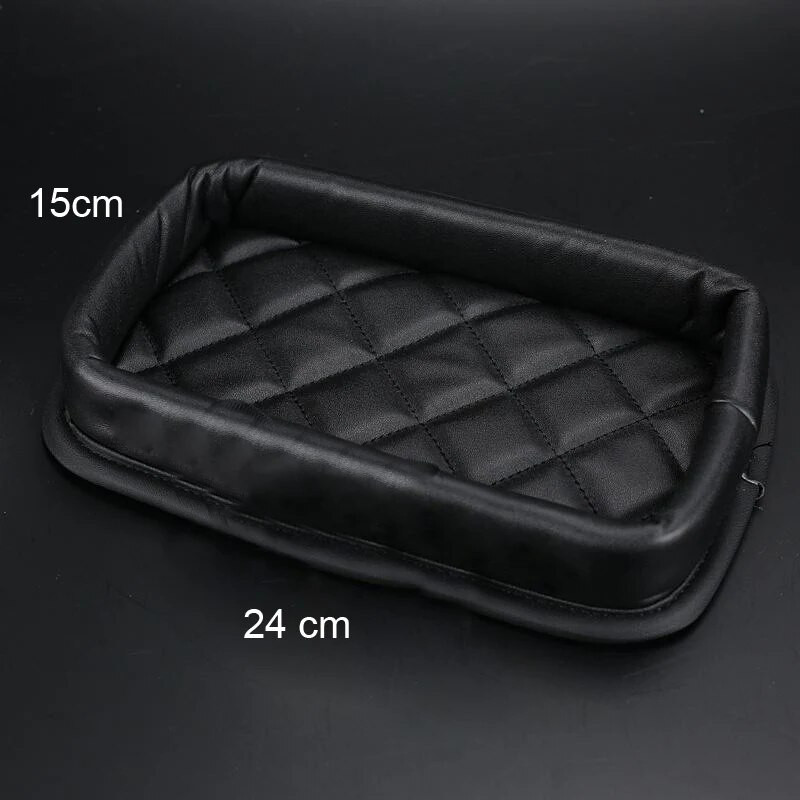 Crystal Crown Car Organizer Ādas mobilais tālrunis Stikla atslēgu kārba Glabāšana Auto viduskonsole Roku balstu kaste Auto salona apdare