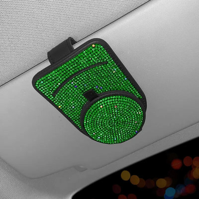 Moodne Blingi päikeseprillide hoidik, nahast auto päikeseprillide hoidja prillide hoidja piletikaardi klamber Automaatne visiiri korraldaja Auto Essentials