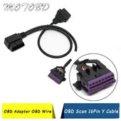 Jauns 2 in 1 VAG 16PIN OBD 2 Kabelis 2 Sieviešu un Vīriešu OBD2 16 Pin Line Pilna 16PIN Standarta OBD2 interfeisa pagarinātājs Auto Auto