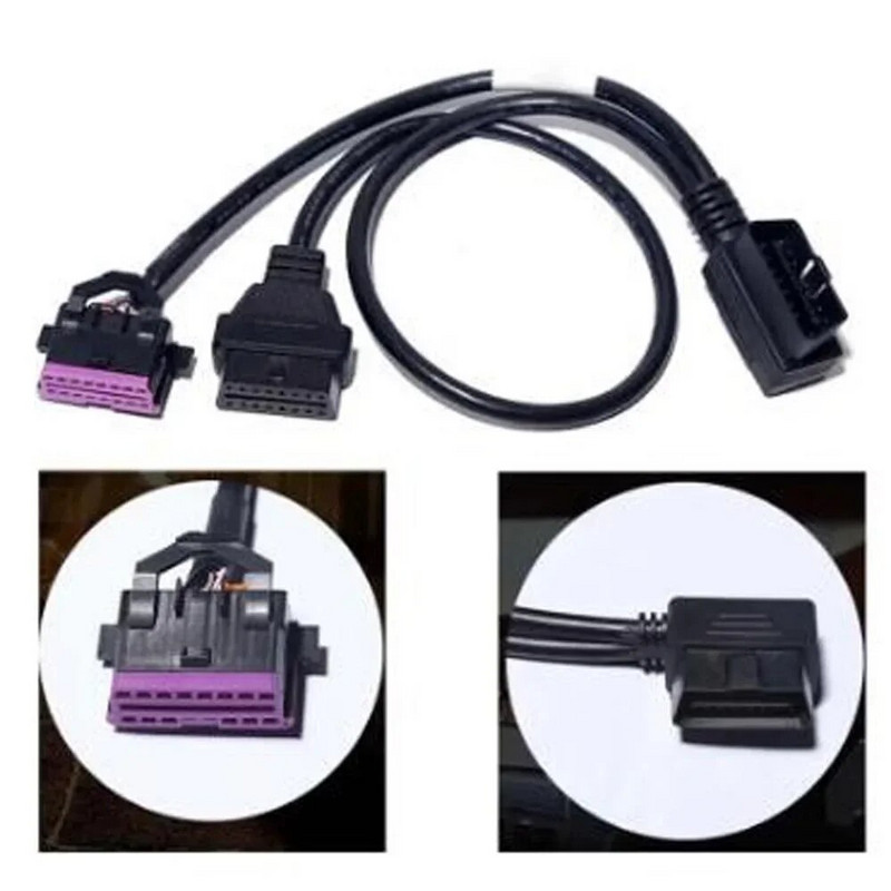 Νέο 2 σε 1 VAG 16 PIN OBD 2 καλώδιο 2 θηλυκό σε αρσενικό OBD2 16 ακίδων Πλήρης γραμμή 16 ακίδων Τυπικό καλώδιο επέκτασης διασύνδεσης OBD2 για αυτόματο