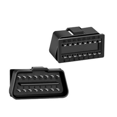 OBDII 16 kontaktu automašīnas automātiskās diagnostikas kabeļa adapteris J1962 12 V 24 V OBD2 vīrišķā savienotāja spraudnis, taisns leņķis, 90 grādu zelta pārklājuma tapa
