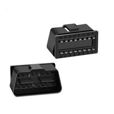 OBDII 16 kontaktu automašīnas automātiskās diagnostikas kabeļa adapteris J1962 12 V 24 V OBD2 vīrišķā savienotāja spraudnis, taisns leņķis, 90 grādu zelta pārklājuma tapa