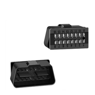 OBDII 16 kontaktu automašīnas automātiskās diagnostikas kabeļa adapteris J1962 12 V 24 V OBD2 vīrišķā savienotāja spraudnis, taisns leņķis, 90 grādu zelta pārklājuma tapa