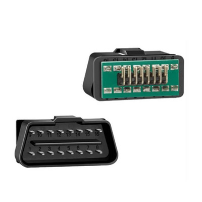 OBDII 16 kontaktu automašīnas automātiskās diagnostikas kabeļa adapteris J1962 12 V 24 V OBD2 vīrišķā savienotāja spraudnis, taisns leņķis, 90 grādu zelta pārklājuma tapa